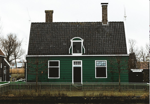 Groen houten Zaans huis